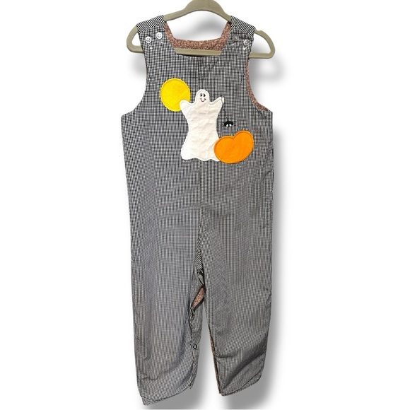 Brown Corduroy Overalls with Red Rainbow Patch - Picture 2 of 8